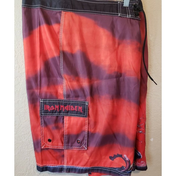 Iron Maiden Vintage Dragonfly Eddy Board Shorts Swim Trunks Sz 40 - Picture 4 of 8